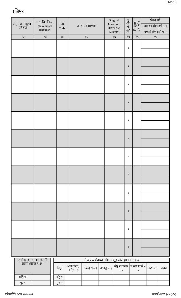 HMIS 1.3- OPD Register (बहिरङ्ग सेवा रजिष्टर)_Page_2