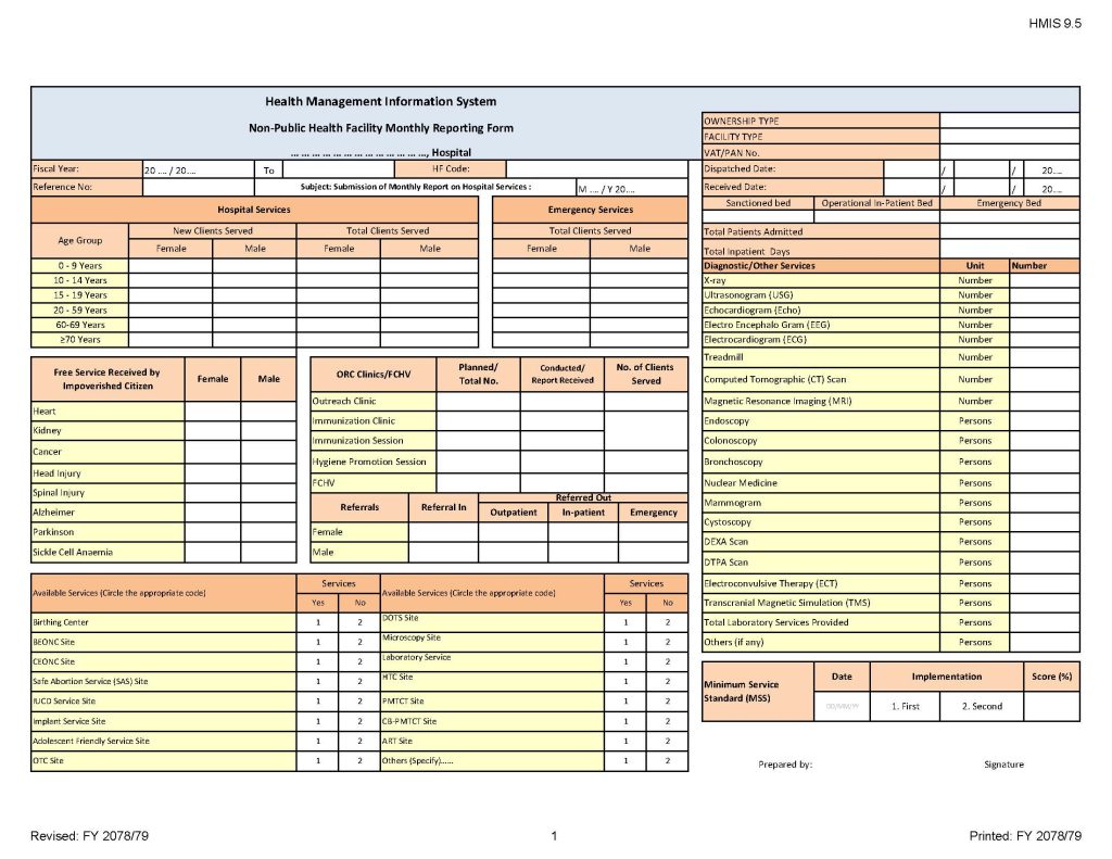 Non-Public Health Facility Monthly Reporting Form (गैरसरकारी स्वास्थ्य संस्था- मासिक प्रगती प्रतिवेदन फारम)_Page_01
