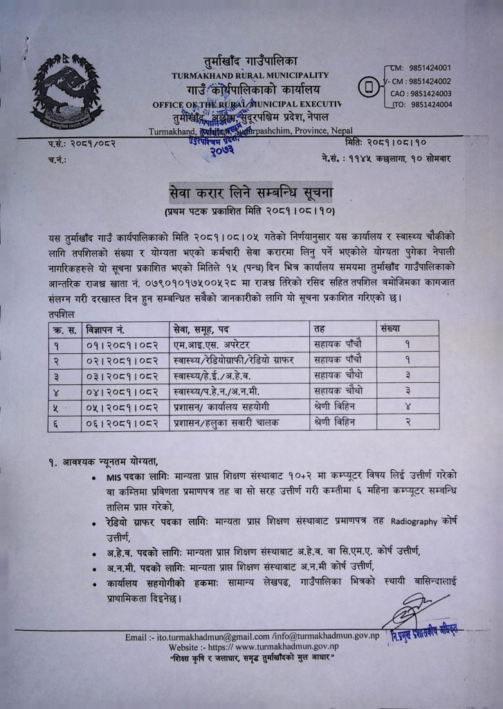 Vacancy Announcement- Turmakhand Rural Municipality_Page_1